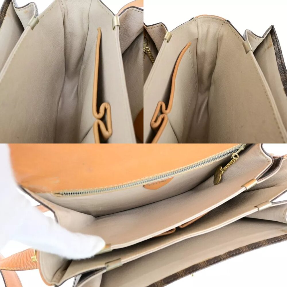 CELINE Macadam Pattern Horse Carriage Shoulder Bag PVC Leather Brown GHW 98YG603 - Picture 12 of 15